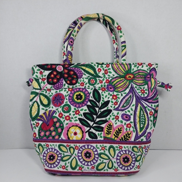 Vera Bradley Emma Viva La Vera Quilted Bucket Tote Bag Drawstring Hand Purse - Picture 11 of 15